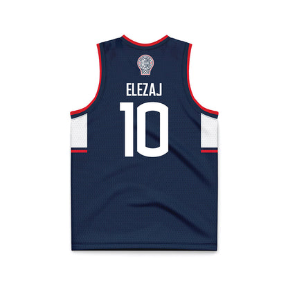 UConn - NCAA Men's Basketball : Rrezon Elezaj - Navy Basketball Jersey-1