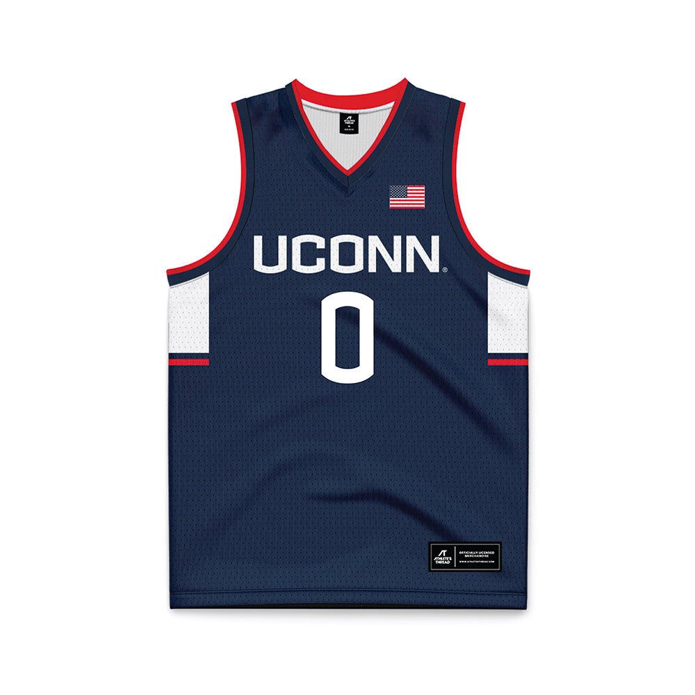 UConn - NCAA Men's Basketball : Malachi Smith - Navy Basketball Jersey-0