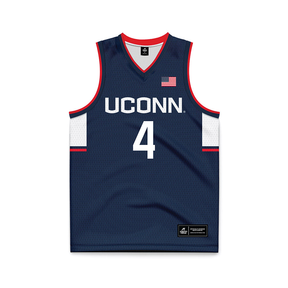 UConn - NCAA Men's Basketball : Dwayne Koroma - Navy Basketball Jersey-0