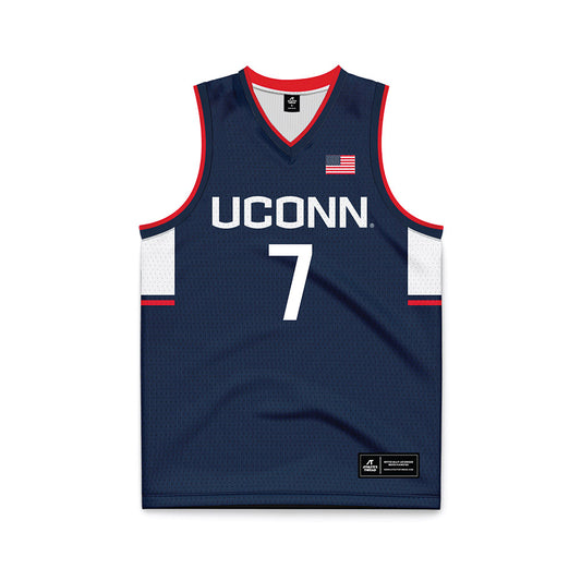 UConn - NCAA Men's Basketball : Jaye Nash - Navy Basketball Jersey-0