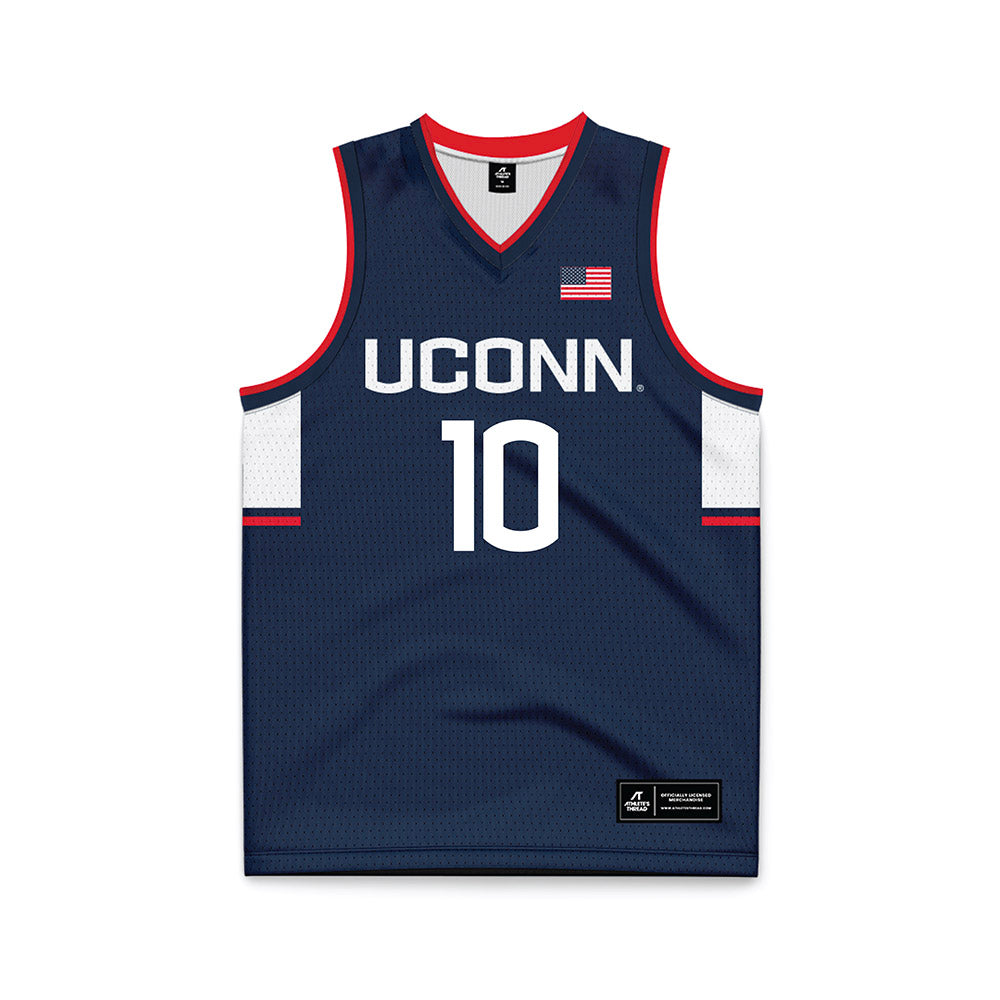 UConn - NCAA Men's Basketball : Rrezon Elezaj - Navy Basketball Jersey-0
