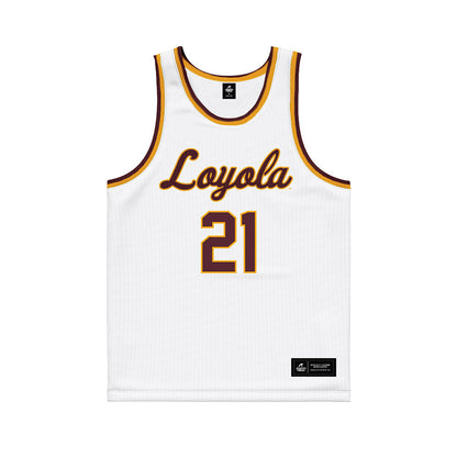 Loyola - NCAA Women's Basketball : Brooklyn Vaughn - Sister Jean 2025 White Basketball Jersey