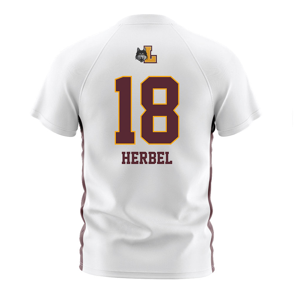 Loyola - NCAA Men's Soccer : Chase Herbel - White Soccer Jersey-1