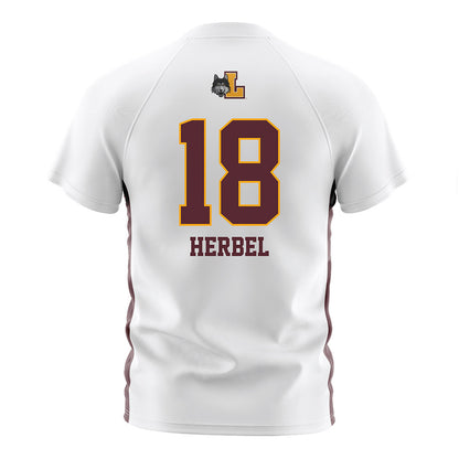 Loyola - NCAA Men's Soccer : Chase Herbel - White Soccer Jersey-1