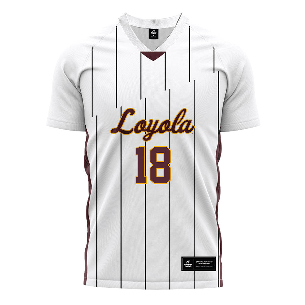 Loyola - NCAA Men's Soccer : Chase Herbel - White Soccer Jersey-0