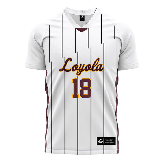 Loyola - NCAA Men's Soccer : Chase Herbel - White Soccer Jersey-0