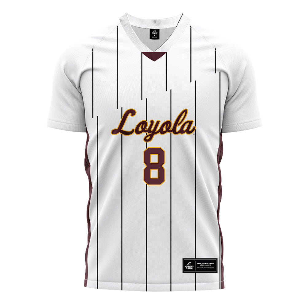 Loyola - NCAA Men's Soccer : Seth Stewart - White Soccer Jersey-0