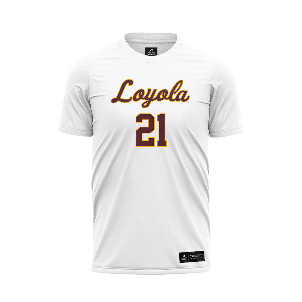 Loyola - NCAA Women's Soccer : Maggie Schmidt - White Soccer Jersey-0