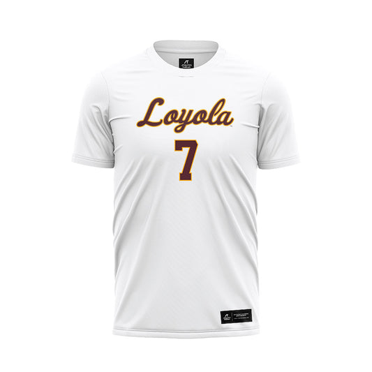 Loyola - NCAA Women's Soccer : Riga Kallaba - White Soccer Jersey-0