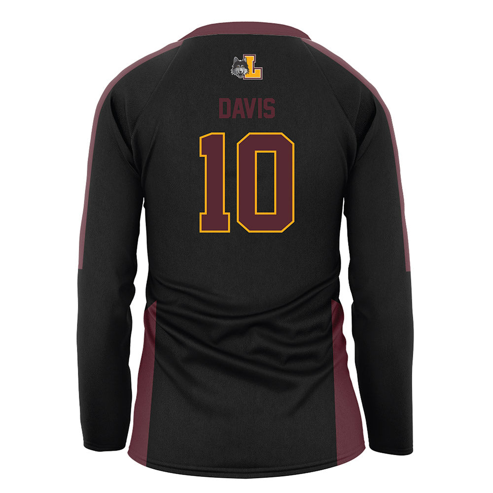 Loyola - NCAA Women's Volleyball : Tenley Davis - Black Volleyball Jersey-1