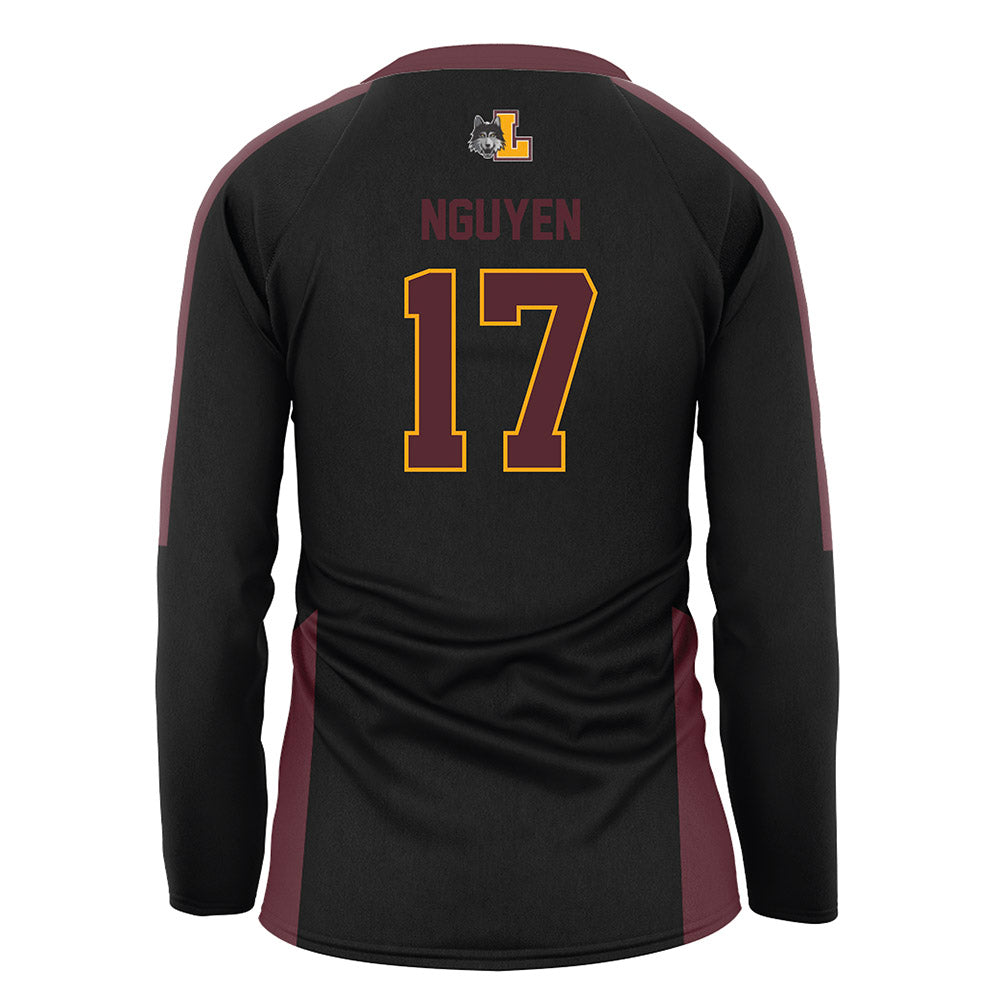 Loyola - NCAA Women's Volleyball : Leyna Nguyen - Black Volleyball Jersey-1