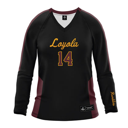 Loyola - NCAA Women's Volleyball : Mallory Bohl - Black Volleyball Jersey-0