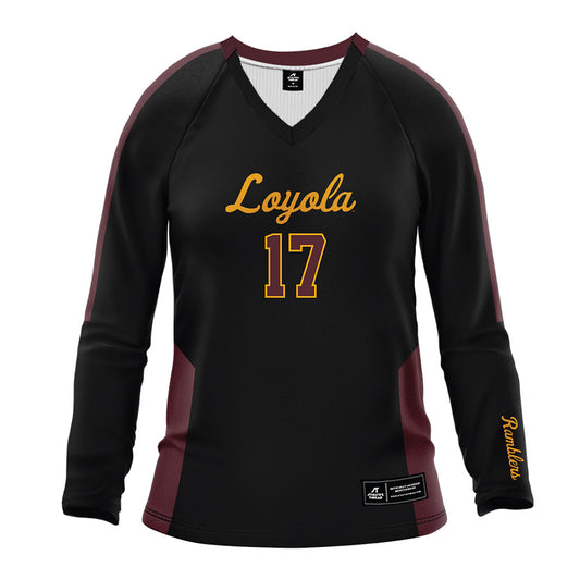 Loyola - NCAA Women's Volleyball : Leyna Nguyen - Black Volleyball Jersey-0
