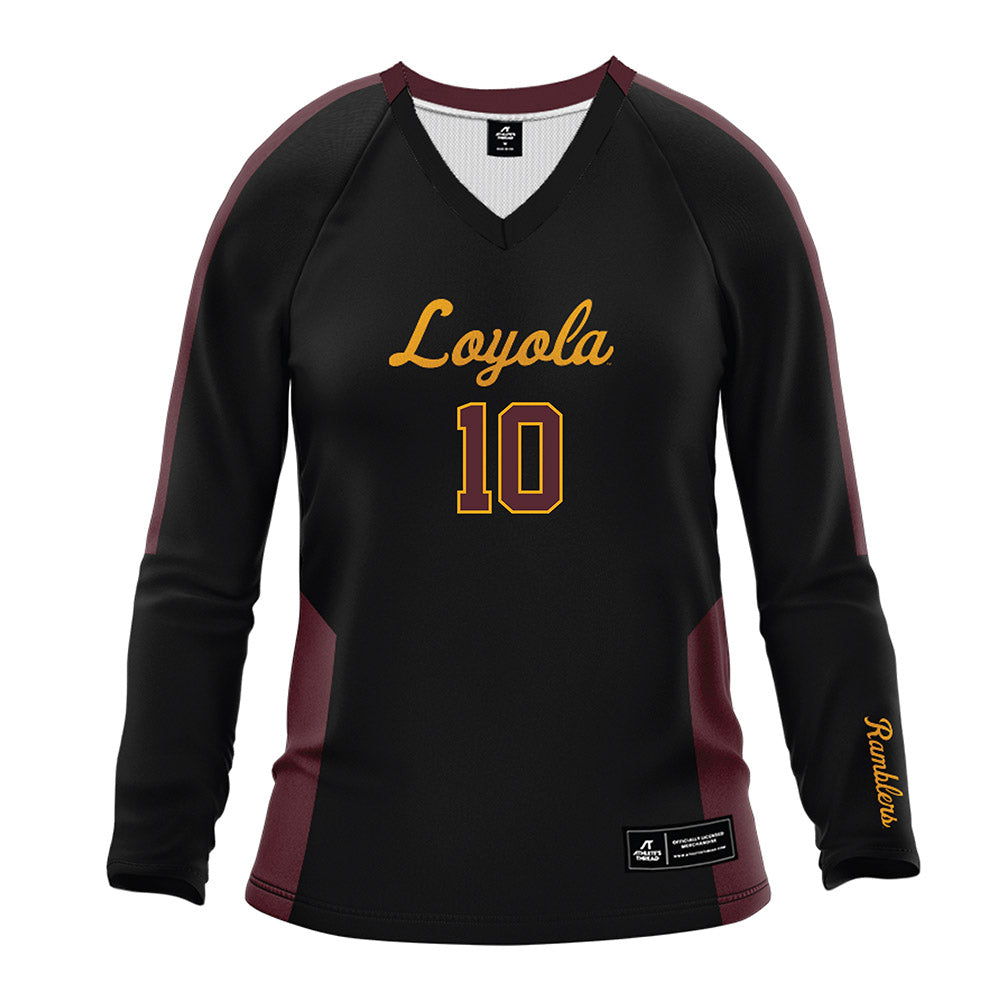 Loyola - NCAA Women's Volleyball : Tenley Davis - Black Volleyball Jersey-0