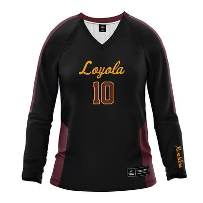 Loyola - NCAA Women's Volleyball : Tenley Davis - Black Volleyball Jersey-0