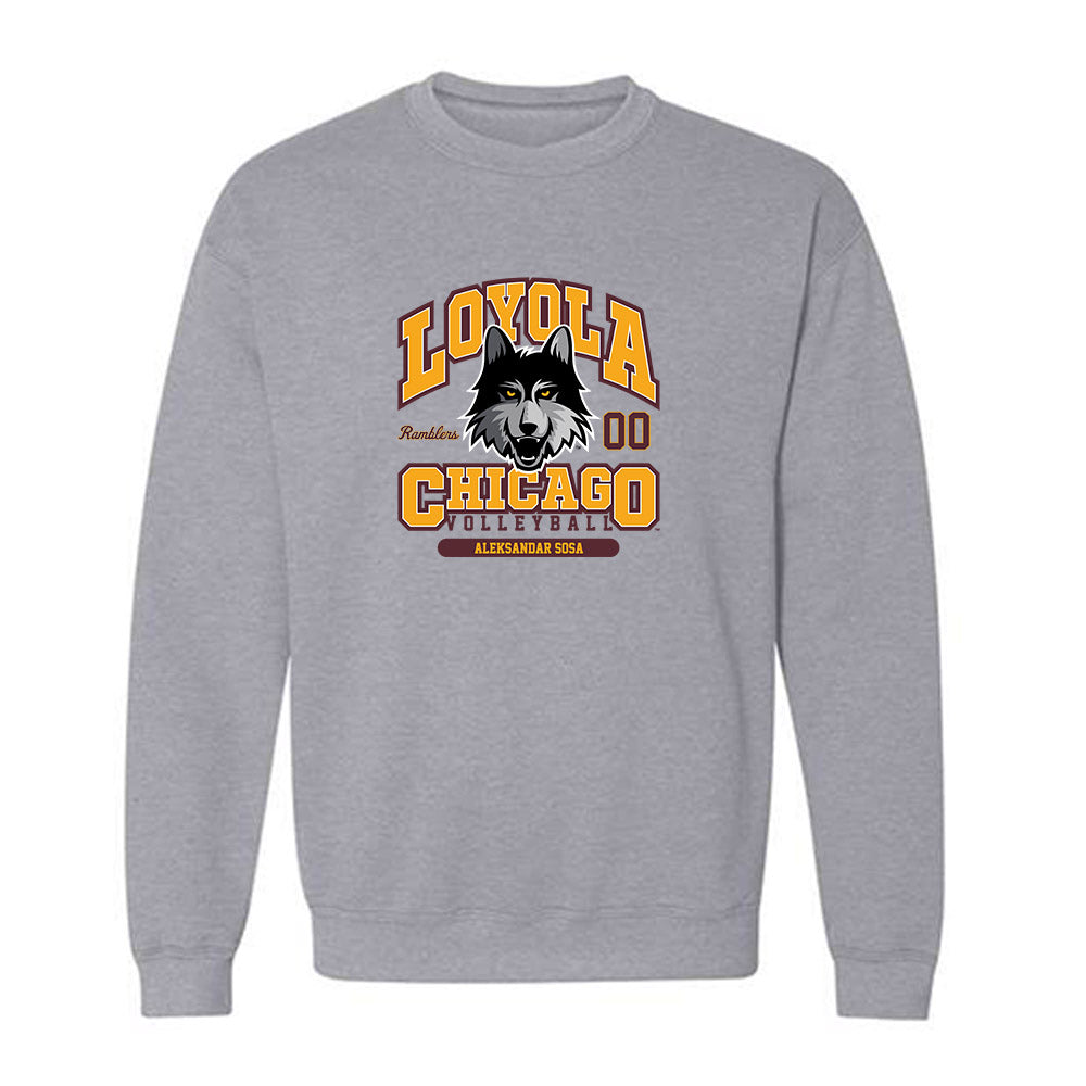 Loyola - NCAA Men's Volleyball : Aleksandar Sosa - Classic Fashion Shersey Crewneck Sweatshirt-0