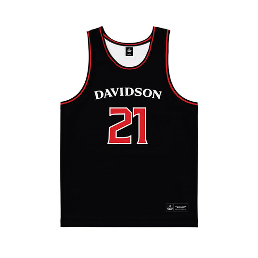 Davidson - NCAA Women's Basketball : Charlise Dunn - Black Basketball Jersey