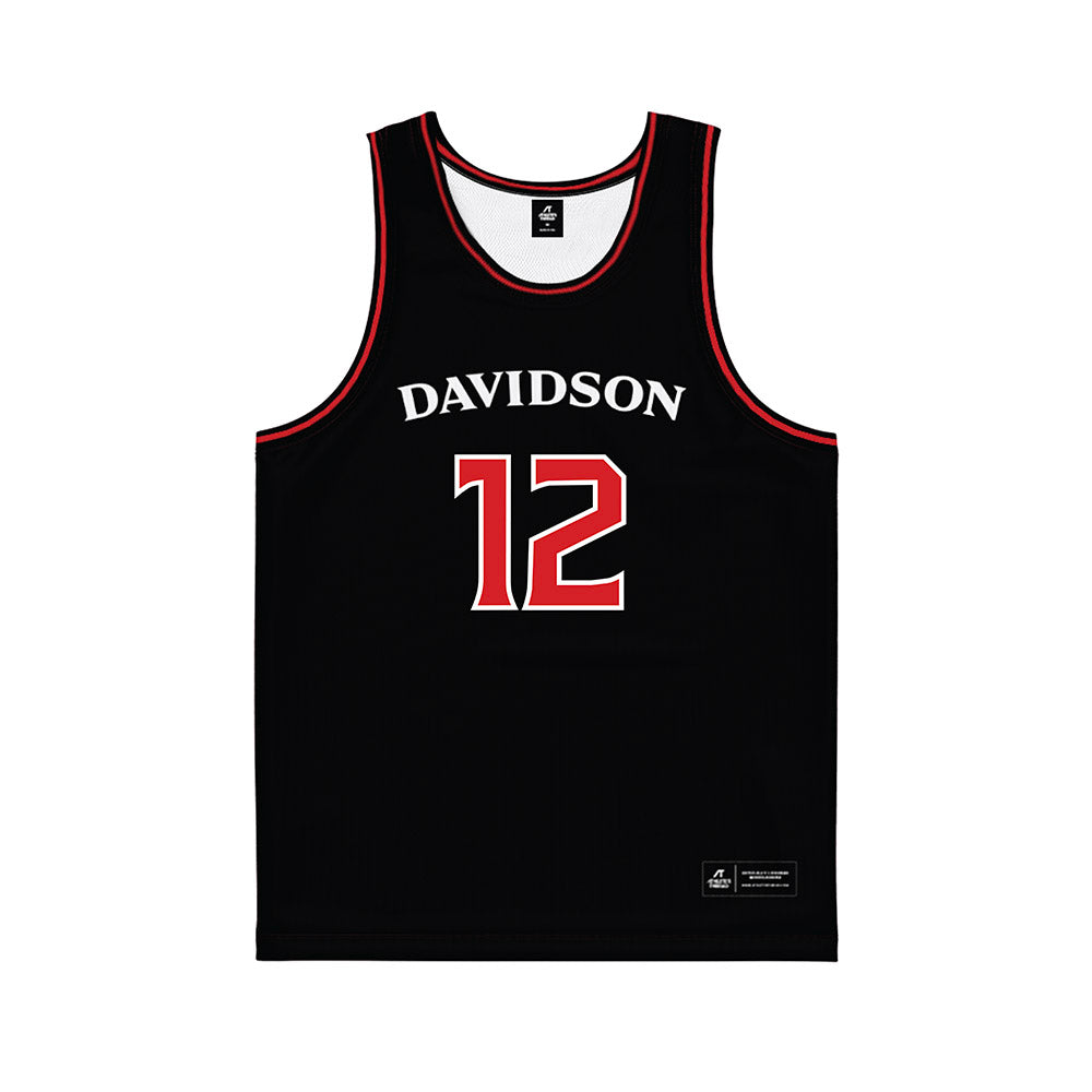 Davidson - NCAA Women's Basketball : Ezra Smith - Black Basketball Jersey-0