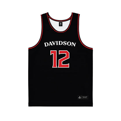 Davidson - NCAA Women's Basketball : Ezra Smith - Black Basketball Jersey-0