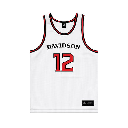 Davidson - NCAA Women's Basketball : Ezra Smith - White Basketball Jersey-0