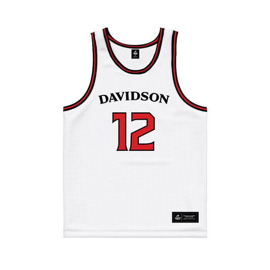 Davidson - NCAA Women's Basketball : Ezra Smith - White Basketball Jersey-0