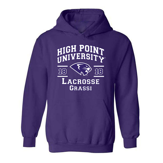 High Point - NCAA Men's Lacrosse : Anthony Grassi - Classic Fashion Shersey Hooded Sweatshirt-0