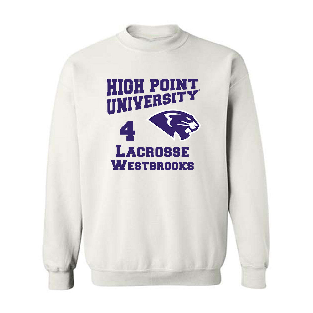 High Point - NCAA Men's Lacrosse : James Westbrooks - Crewneck Sweatshirt-0