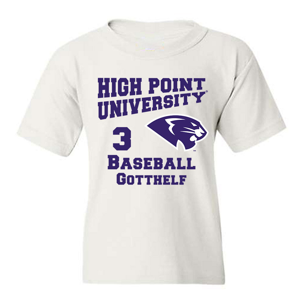 High Point - NCAA Baseball : Zach Gotthelf - Youth T-Shirt-0