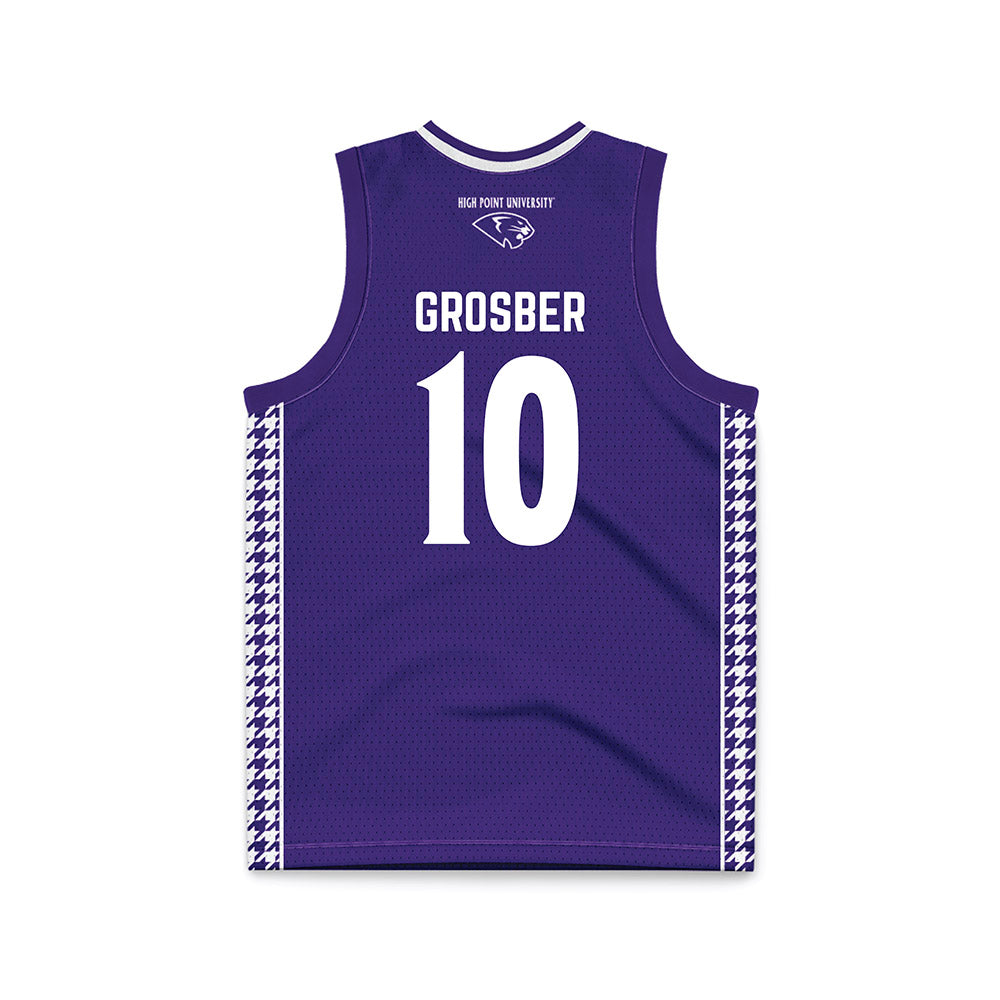 High Point - NCAA Men's Basketball : Dorian Grosber - Purple Basketball Jersey-1