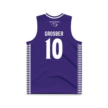 High Point - NCAA Men's Basketball : Dorian Grosber - Purple Basketball Jersey-1