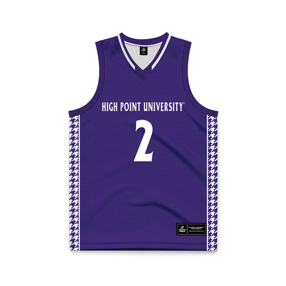 High Point - NCAA Men's Basketball : Vincent Brady - Purple Basketball Jersey-0