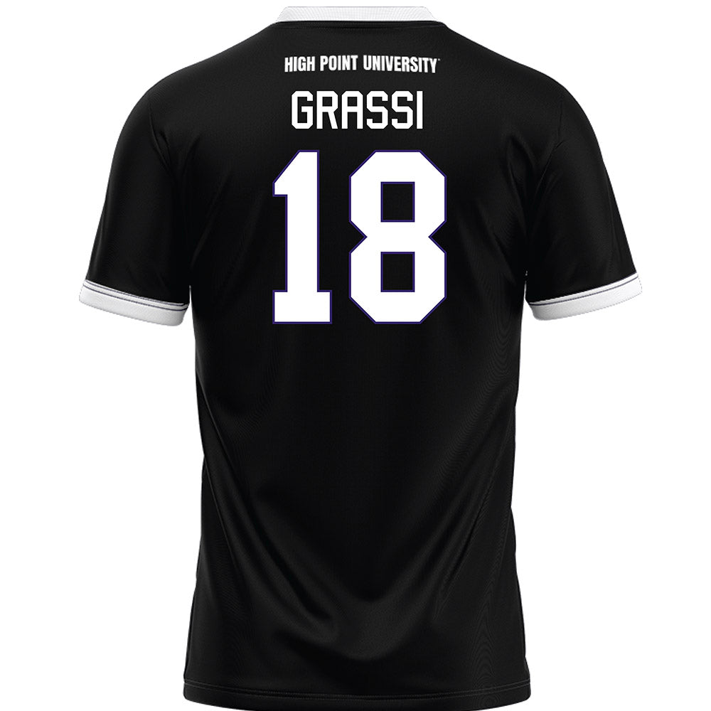 High Point - NCAA Men's Lacrosse : Anthony Grassi - Black Lacrosse Jersey -1
