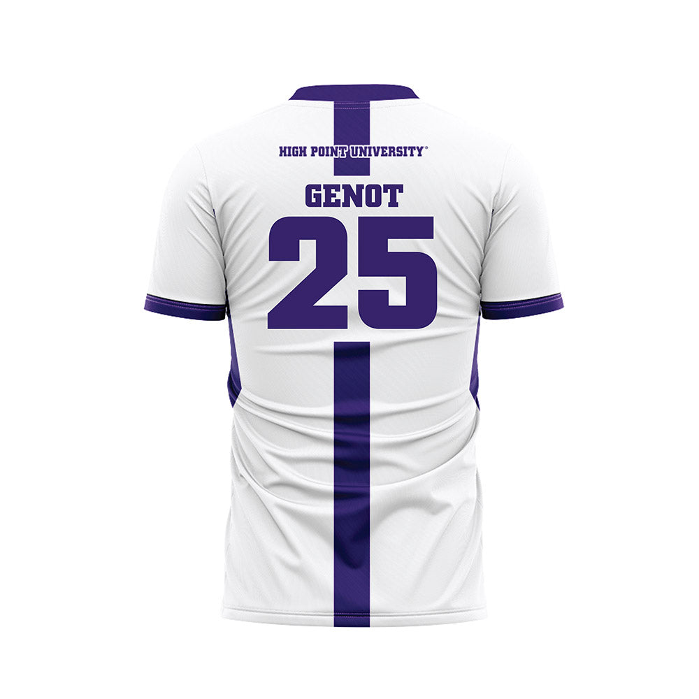High Point - NCAA Men's Soccer : Kingston Genot - White Soccer Jersey-1