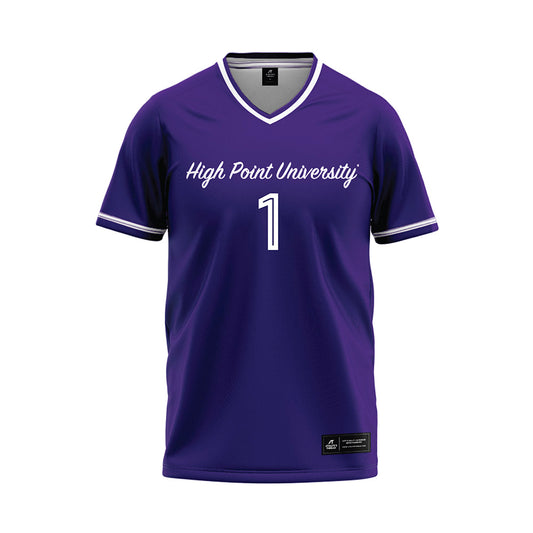 High Point - NCAA Women's Soccer : Grace Shoemaker - Purple Baseball Jersey-0