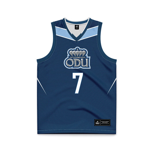 Old Dominion - NCAA Women's Basketball : Kelsey Thompson - Navy Basketball Jersey-0