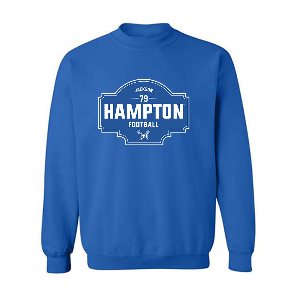 Hampton - NCAA Football : Collen Jackson - Classic Fashion Shersey Crewneck Sweatshirt-0