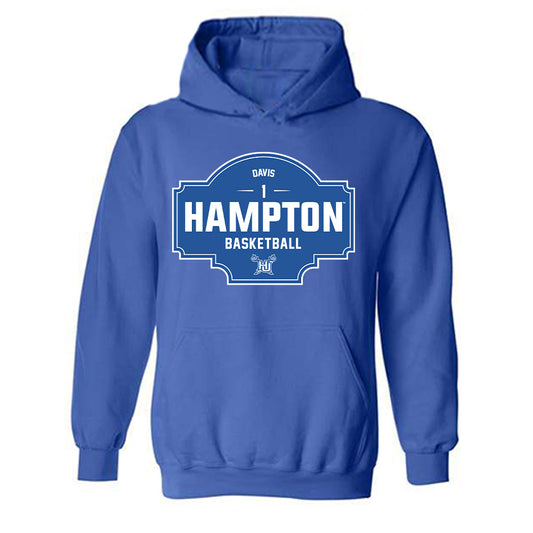 Hampton - NCAA Men's Basketball : Aaron Davis - Classic Fashion Shersey Hooded Sweatshirt-0