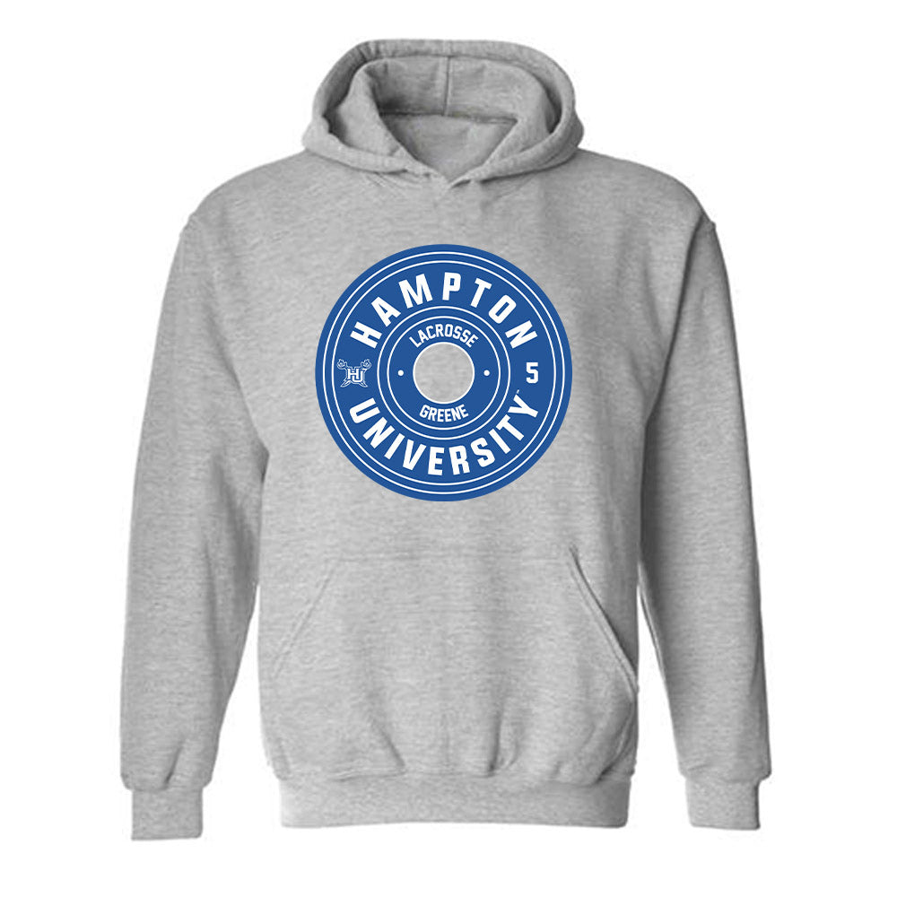 Hampton - NCAA Men's Lacrosse : James Greene - Classic Fashion Shersey Hooded Sweatshirt-0
