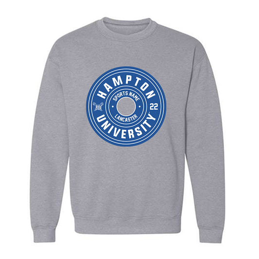 Hampton - NCAA Men's Lacrosse : Miles Lancaster - Classic Fashion Shersey Crewneck Sweatshirt-0