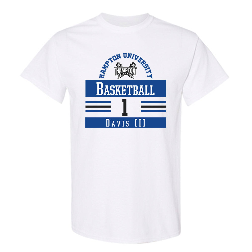 Hampton - NCAA Men's Basketball : Aaron Davis III - Classic Fashion Shersey T-Shirt-0