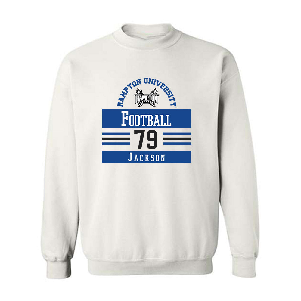 Hampton - NCAA Football : Collen Jackson - Classic Fashion Shersey Crewneck Sweatshirt-0