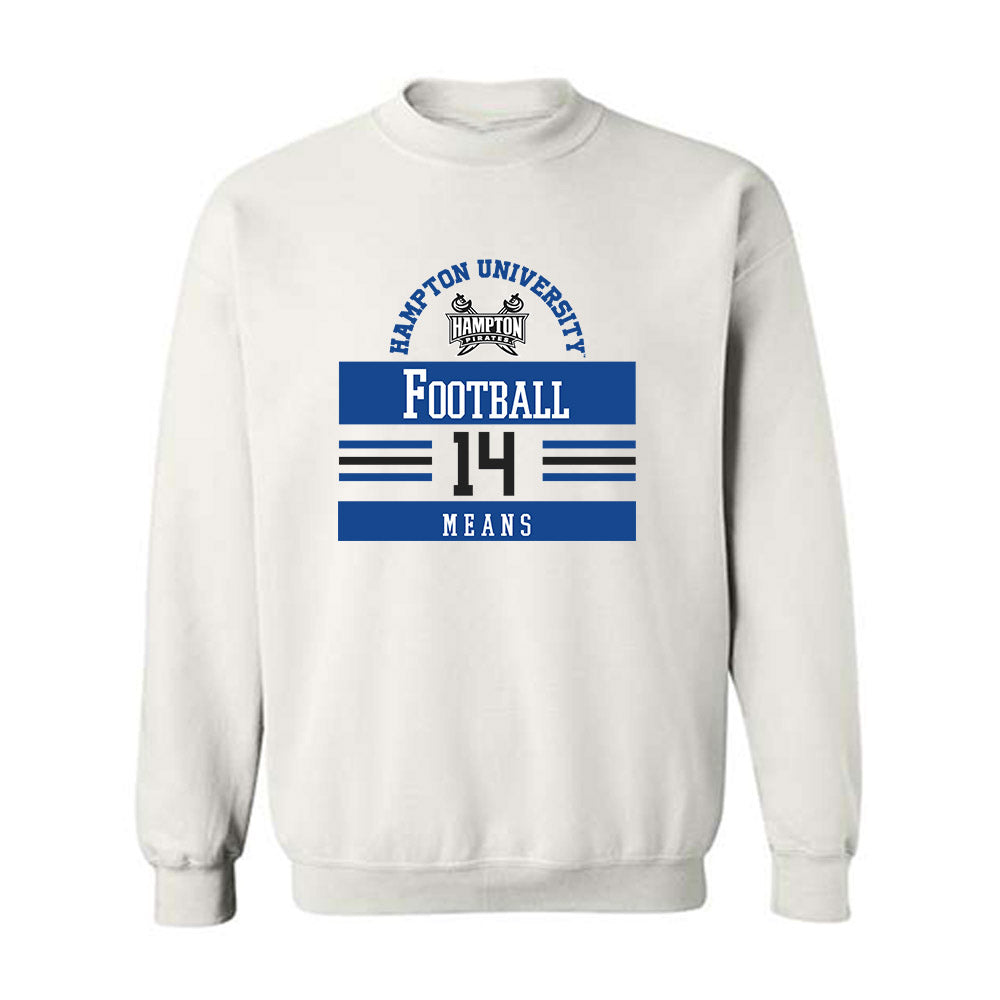 Hampton - NCAA Football : Nare Means - Classic Fashion Shersey Crewneck Sweatshirt-0