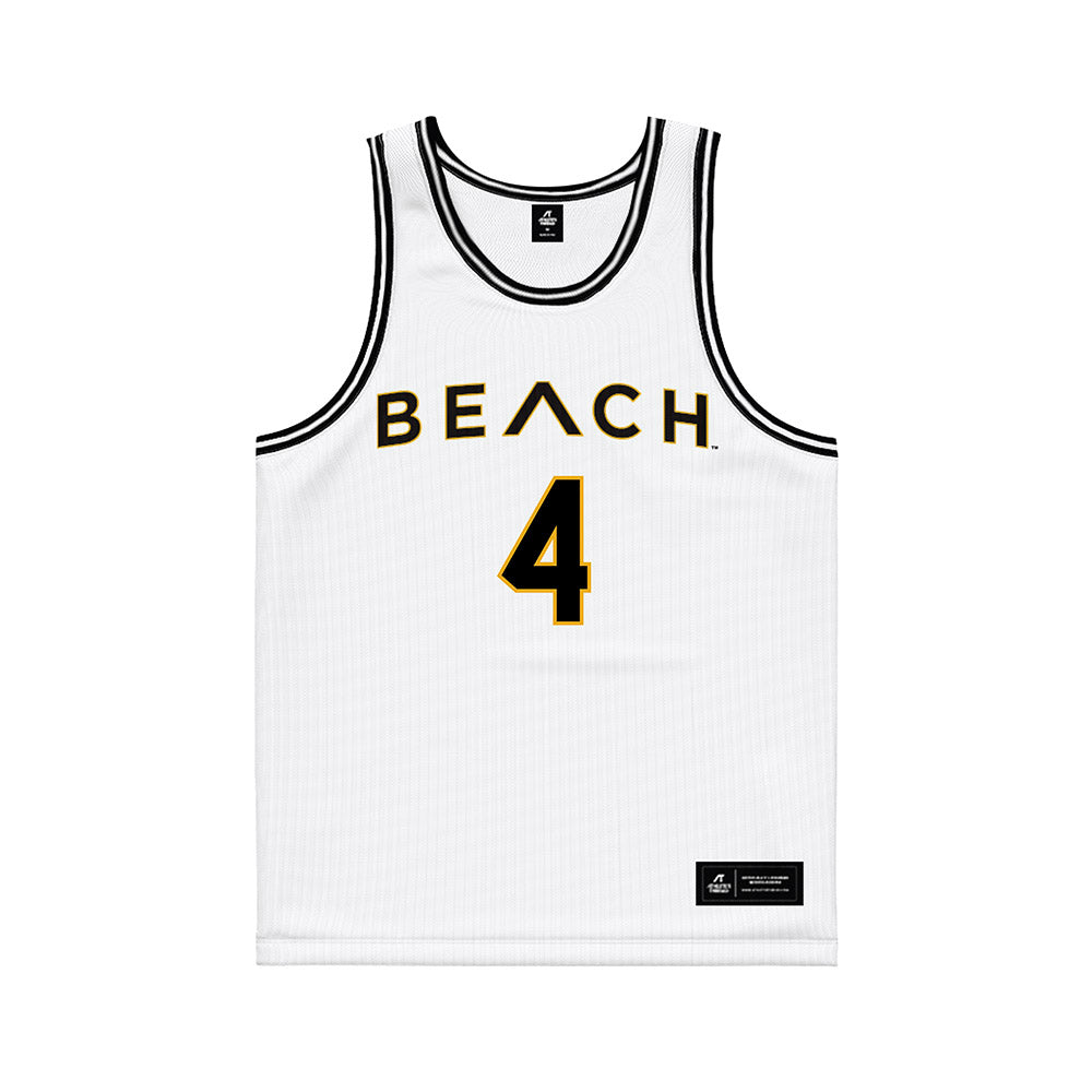LBSU - NCAA Men's Basketball : Leopold Levillain - White Basketball Jersey-0