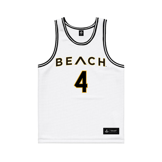 LBSU - NCAA Men's Basketball : Leopold Levillain - White Basketball Jersey-0