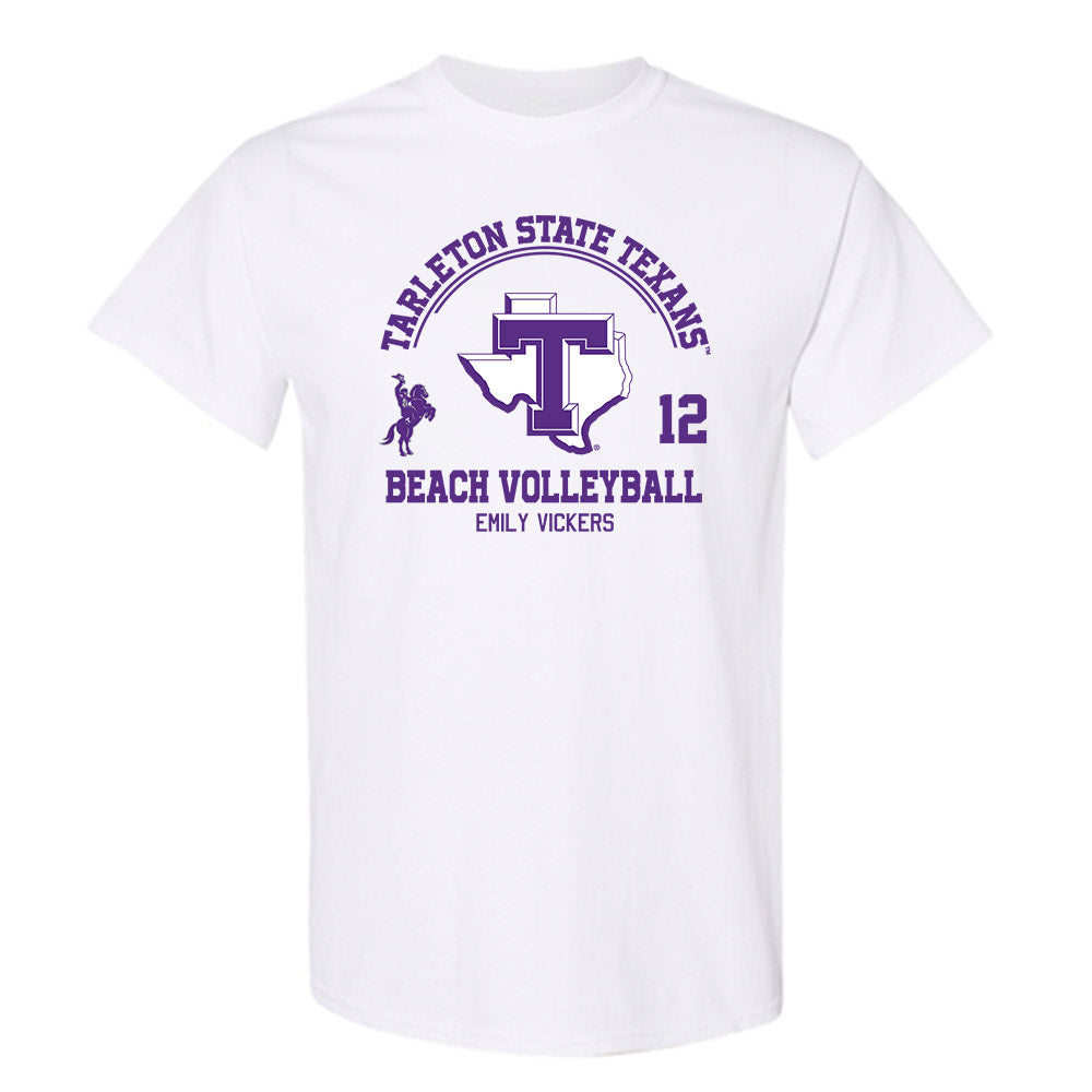 Tarleton State - NCAA Beach Volleyball : Emily Vickers - Classic Fashion Shersey T-Shirt-0