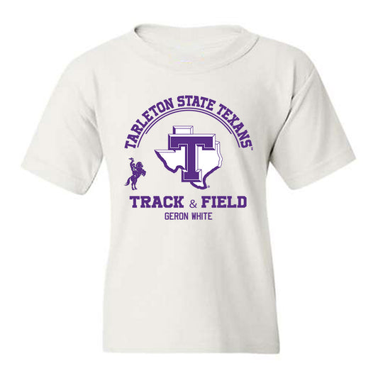 Tarleton State - NCAA Men's Track & Field : Geron White - Classic Fashion Shersey Youth T-Shirt-0