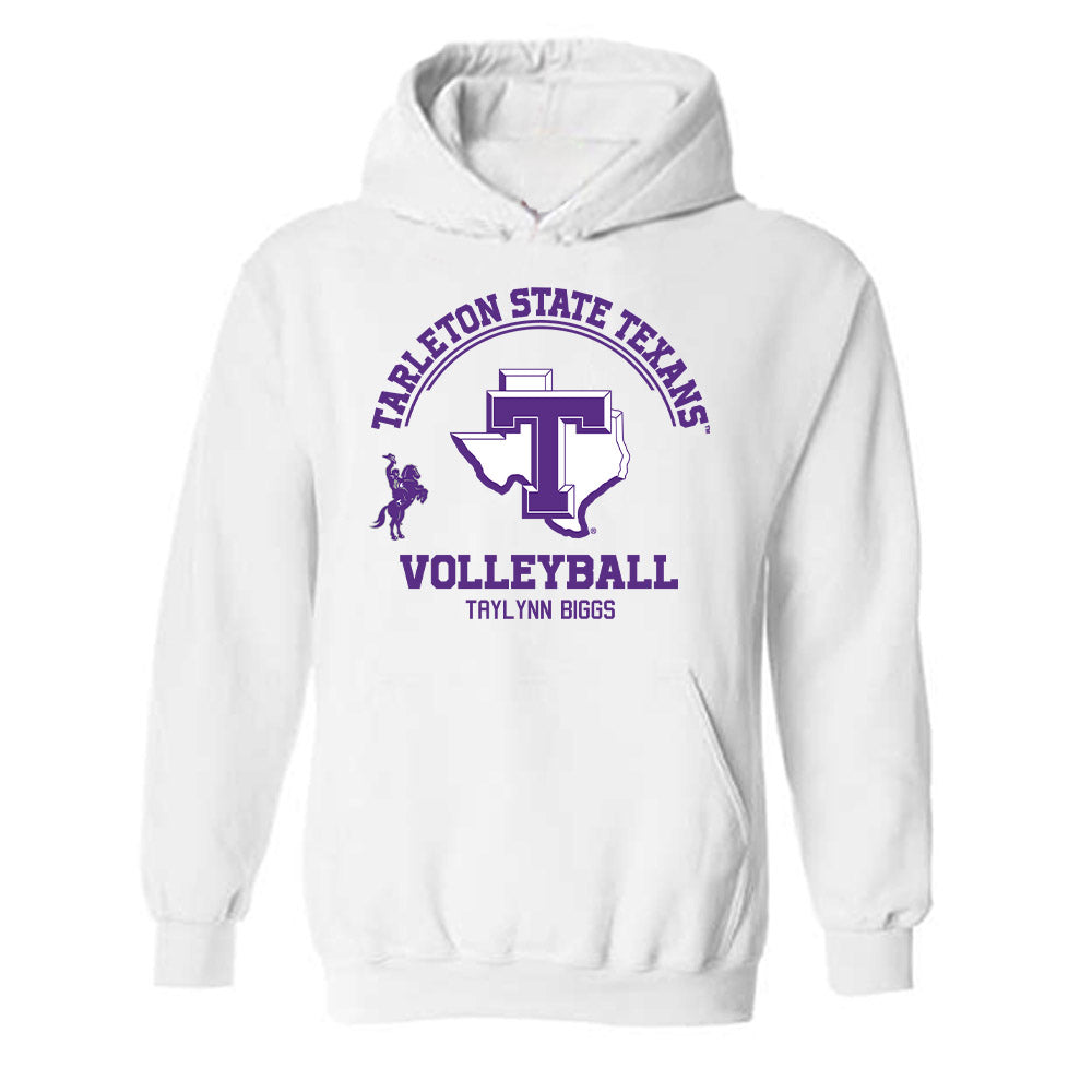 Tarleton State - NCAA Women's Volleyball : Taylynn Biggs - Classic Fashion Shersey Hooded Sweatshirt-0