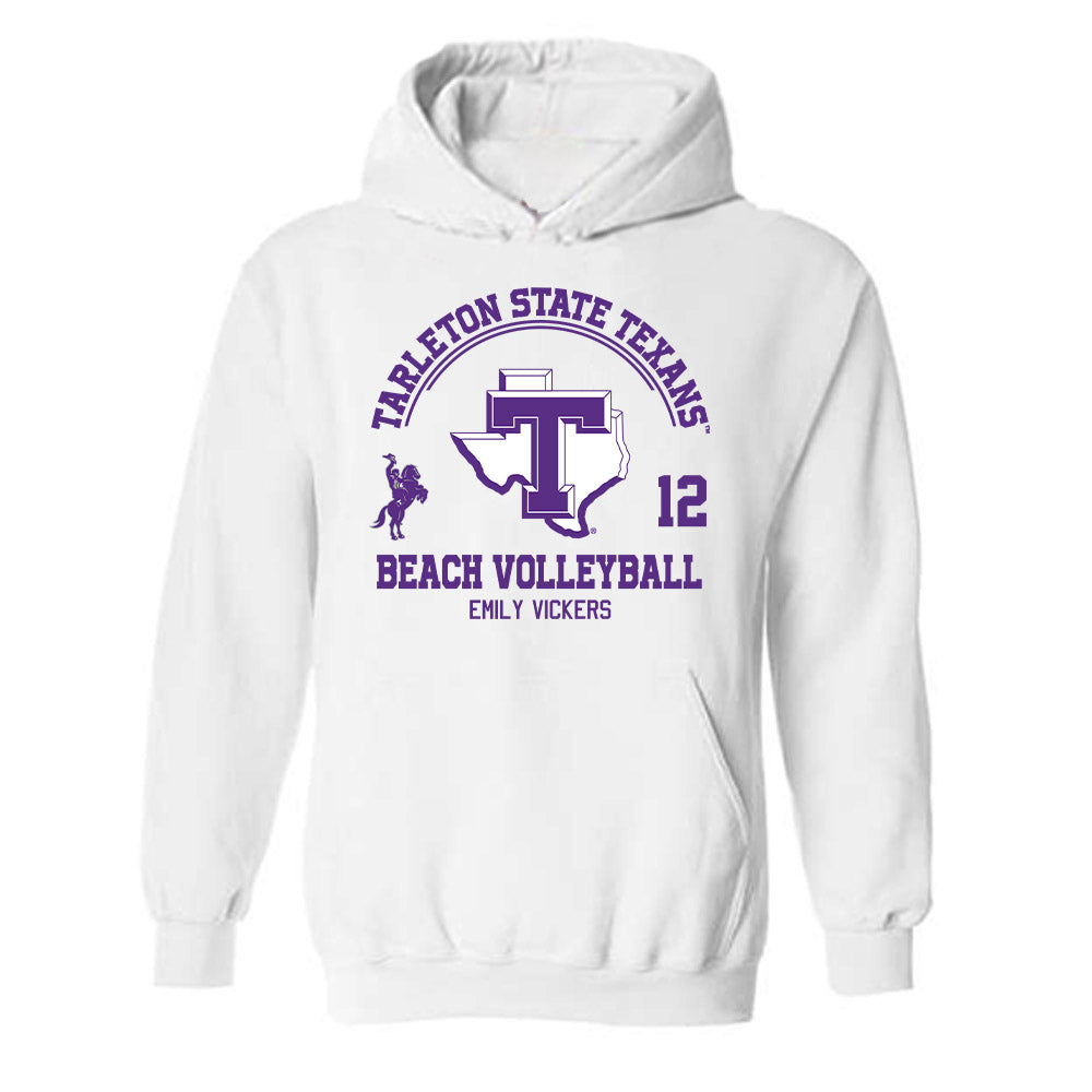 Tarleton State - NCAA Beach Volleyball : Emily Vickers - Classic Fashion Shersey Hooded Sweatshirt-0