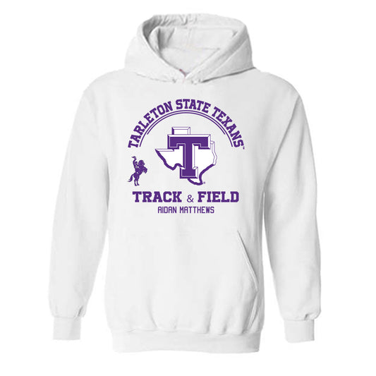 Tarleton State - NCAA Men's Track & Field : Aidan Matthews - Classic Fashion Shersey Hooded Sweatshirt