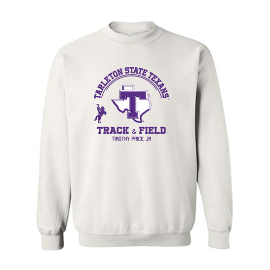 Tarleton State - NCAA Men's Track & Field : Timothy Price jr - Classic Fashion Shersey Crewneck Sweatshirt-0